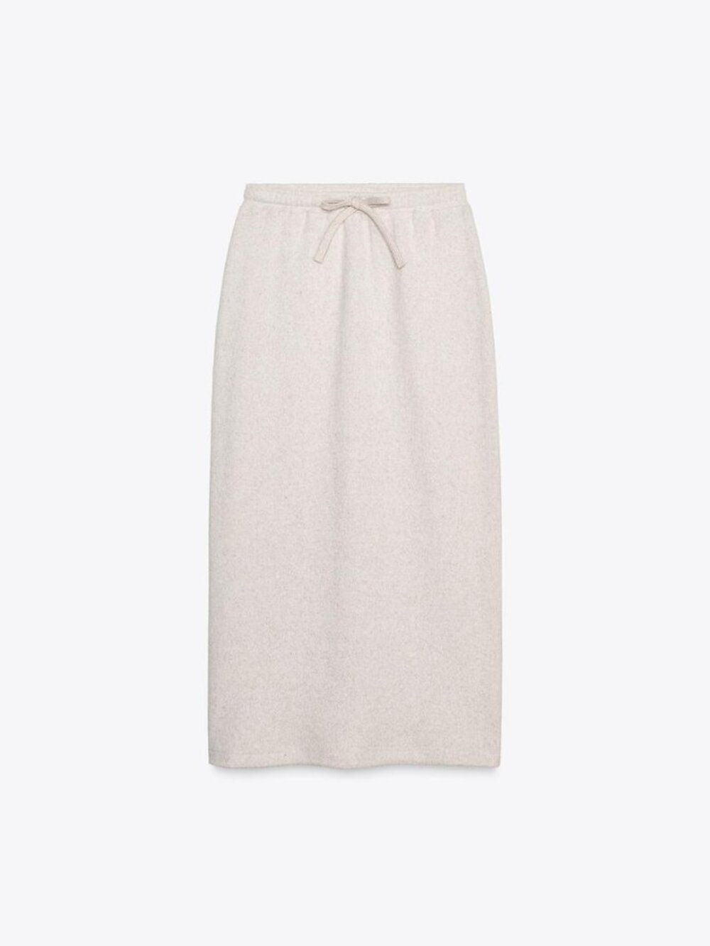ZARA Rustic Midi Skirt Beige Size M Soft Knit